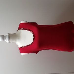 rafaella Sportswear Sleeveless Ruby Red with Laced Up Neckline